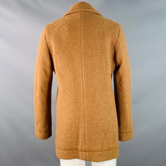 SIMON MILLER Size M Hyde Tan Textured Wool Cotton Peacoat - Picture 3 of 6